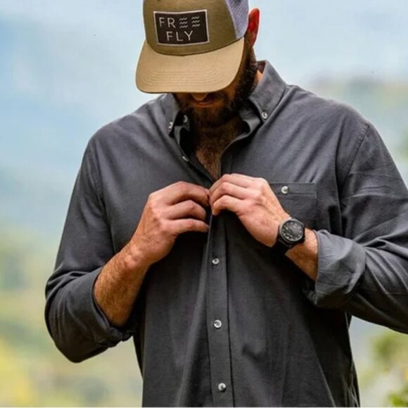 Free Fly Men's Button Down Bamboo Performance Shirt Sz L Outdoors Overshirt - Picture 1 of 16